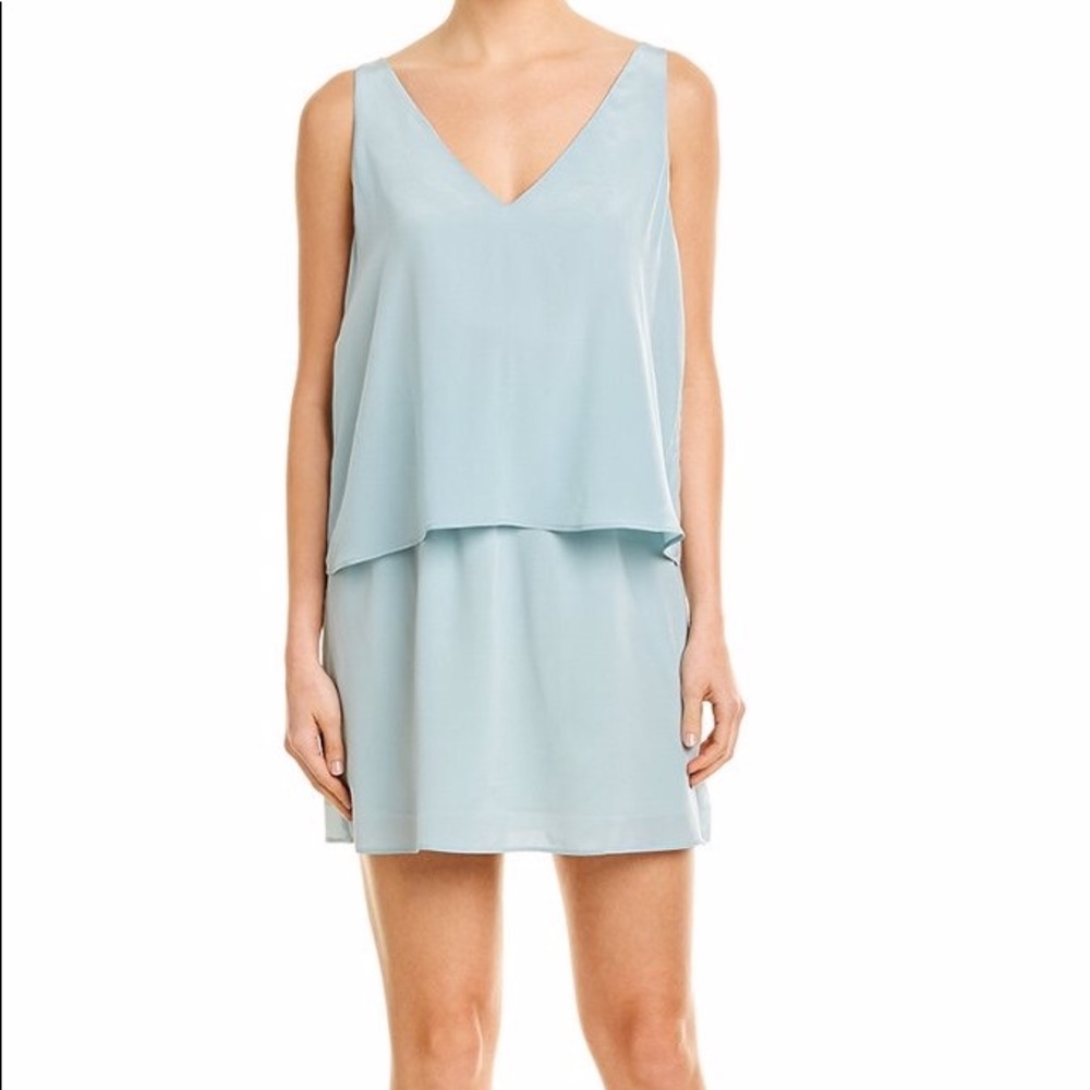 NWOT 💙 Lavender Brown Popover Silk Dress